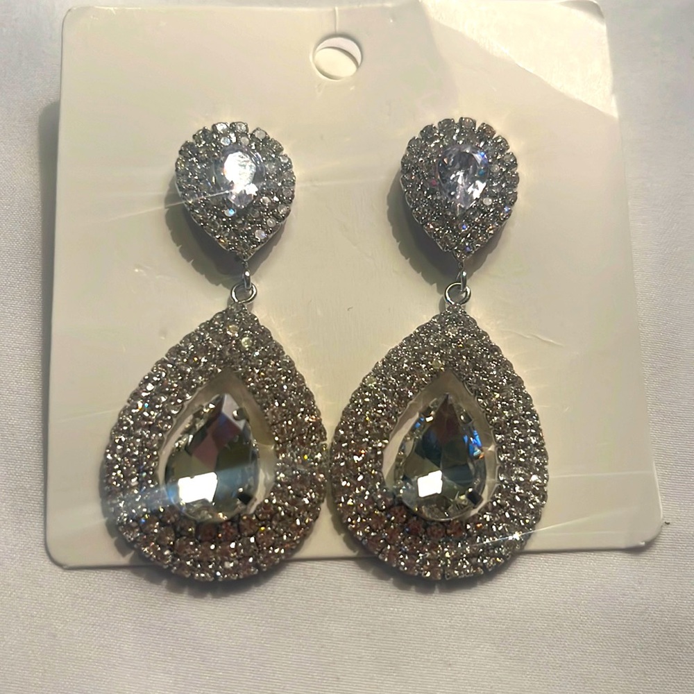 Pear shaped formal earrings